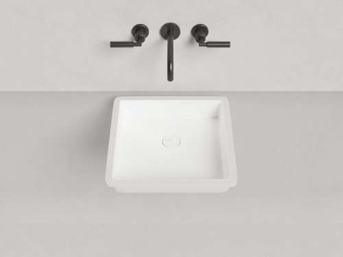 Раковина из искусственного камня S-Stone Salini MAREA 1802207M 40х40 встраиваемая цвет белый без отверстий под смеситель - фото 5